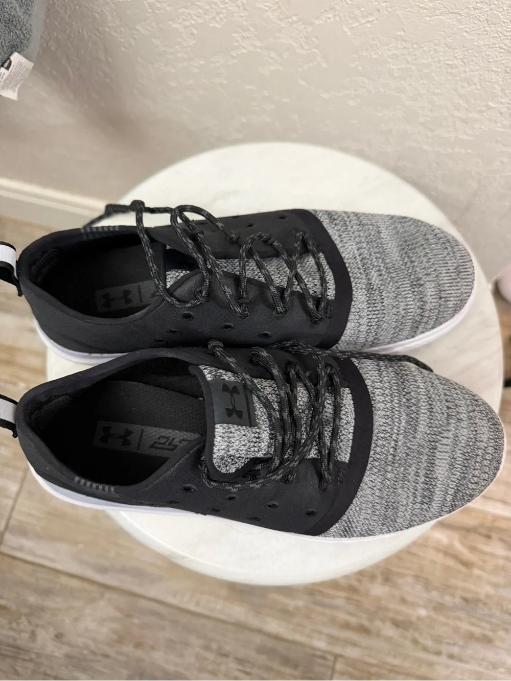 Under Armour Kids Black and Grey Knit Lace-Up Sneakers